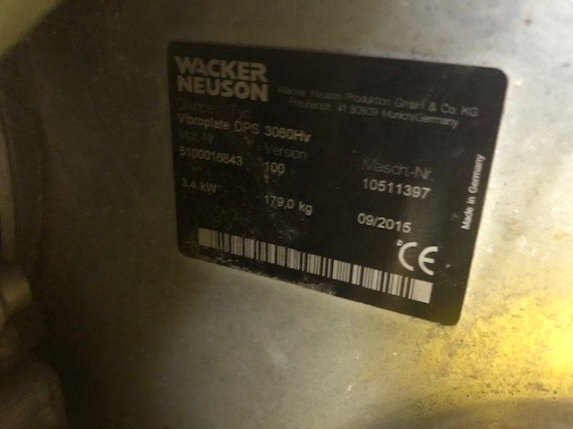 Trilplaat Wacker DPS3060 Hv Bj.2015 Verstelbare slagkracht.