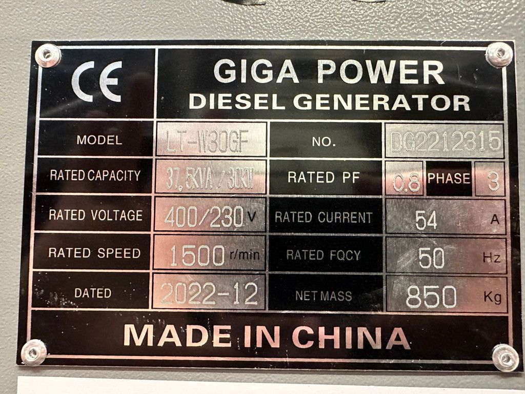 Giga power 37.5 KVA Silent generator set - LT-W30GF
