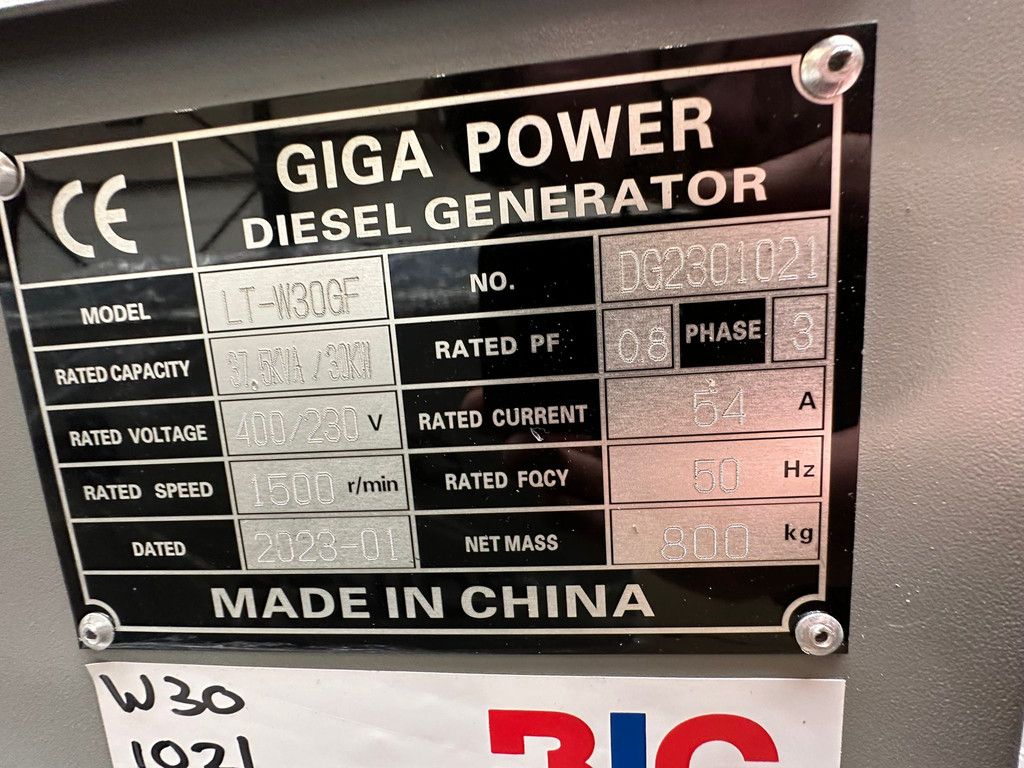 Giga power LT-W30GF 37.5KVA closed set