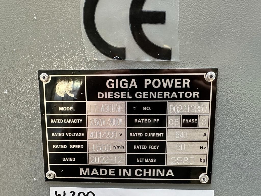 Giga power LT-W300GF 375KVA silent set