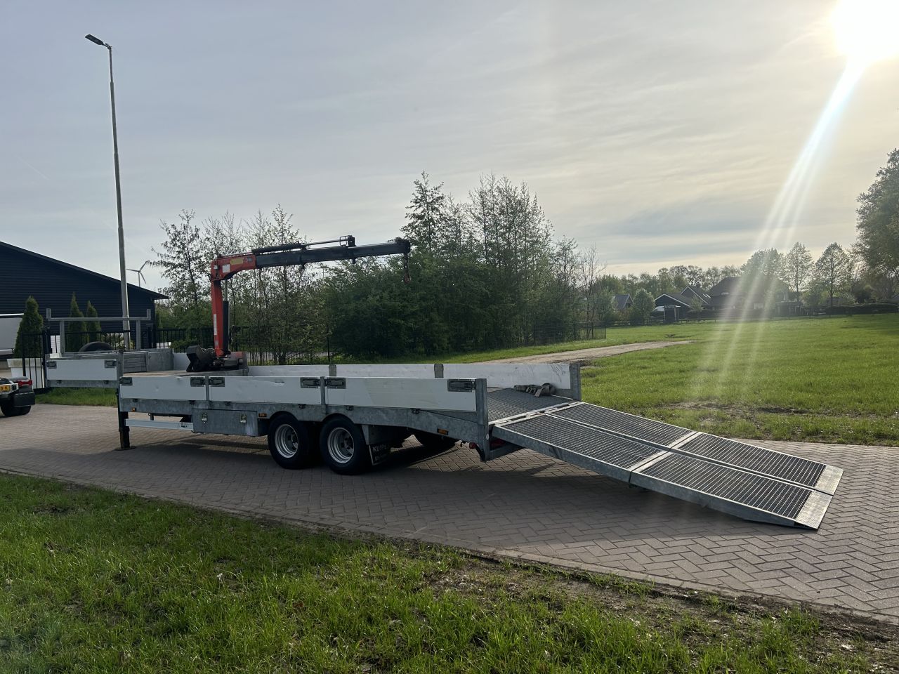 Be oplegger semi dieplader KUIPER kraan en klep op fouwbaar