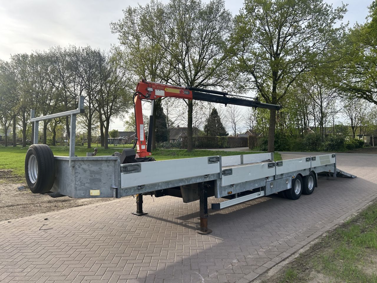 Be oplegger semi dieplader KUIPER kraan en klep op fouwbaar