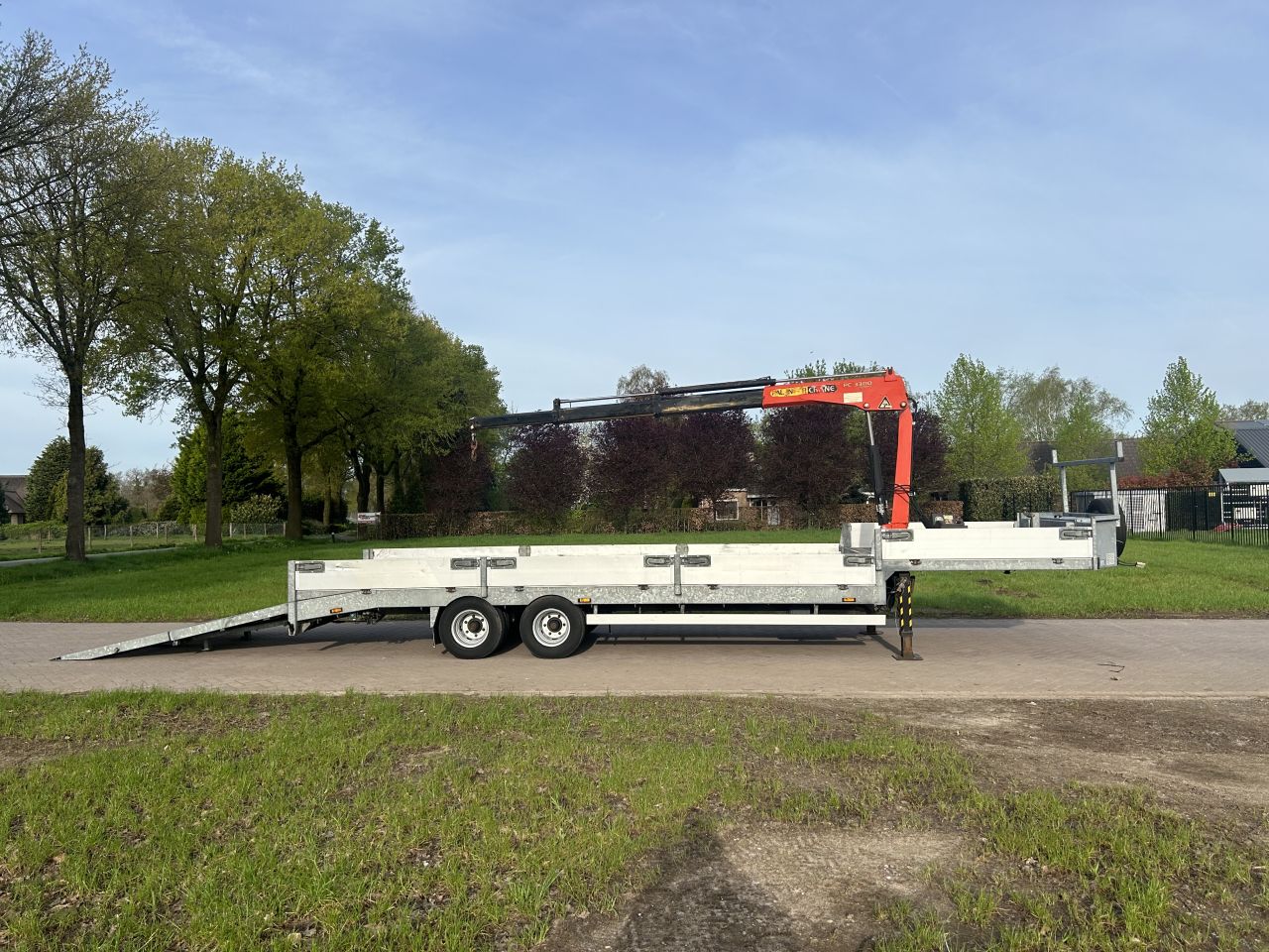 Be oplegger semi dieplader KUIPER kraan en klep op fouwbaar