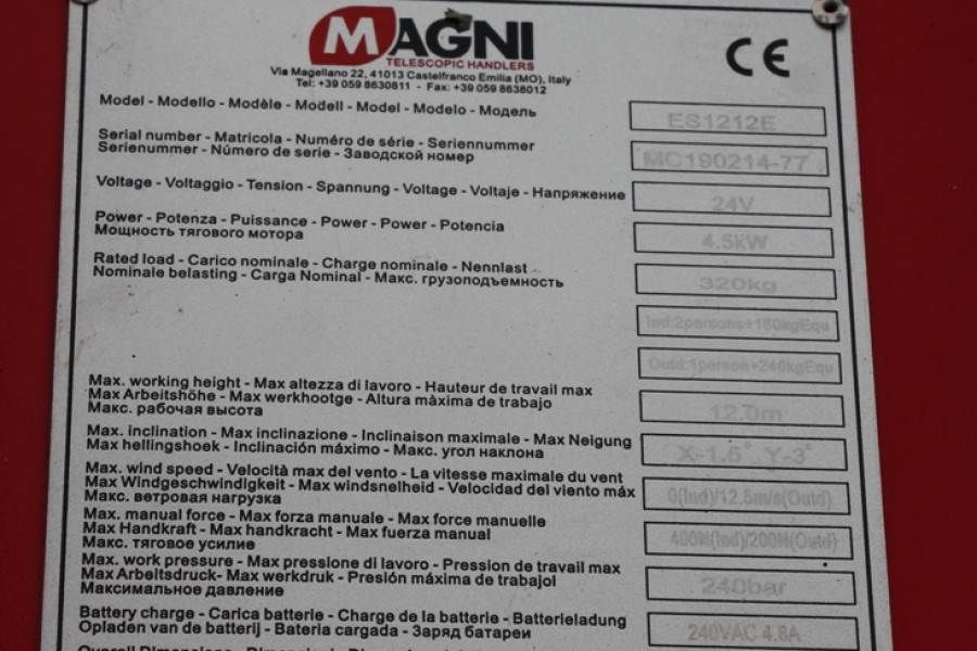 Magni ES1212E Electric, 12m Working Height, 320kg Capaci