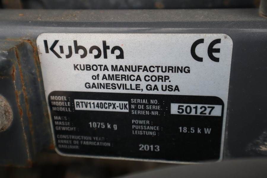 Kubota RTV1140CPX 4x4 Dutch Registration, Diesel, 4x4 Dri