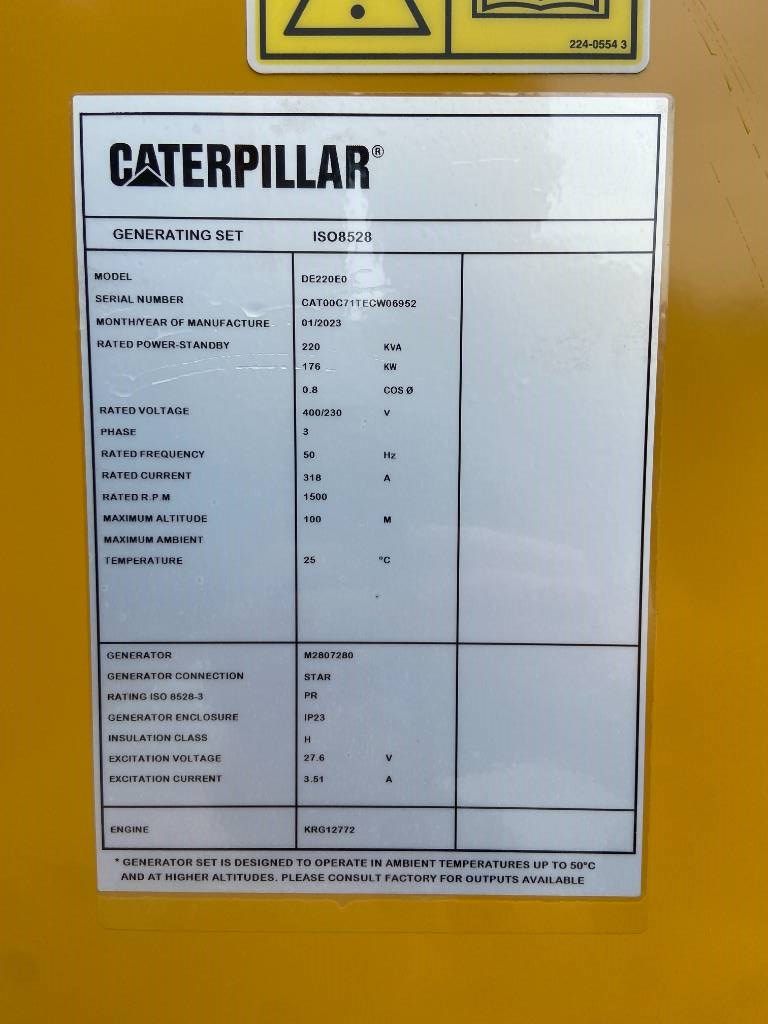 CAT DE220E0 - 220 kVA Generator - DPX-18018