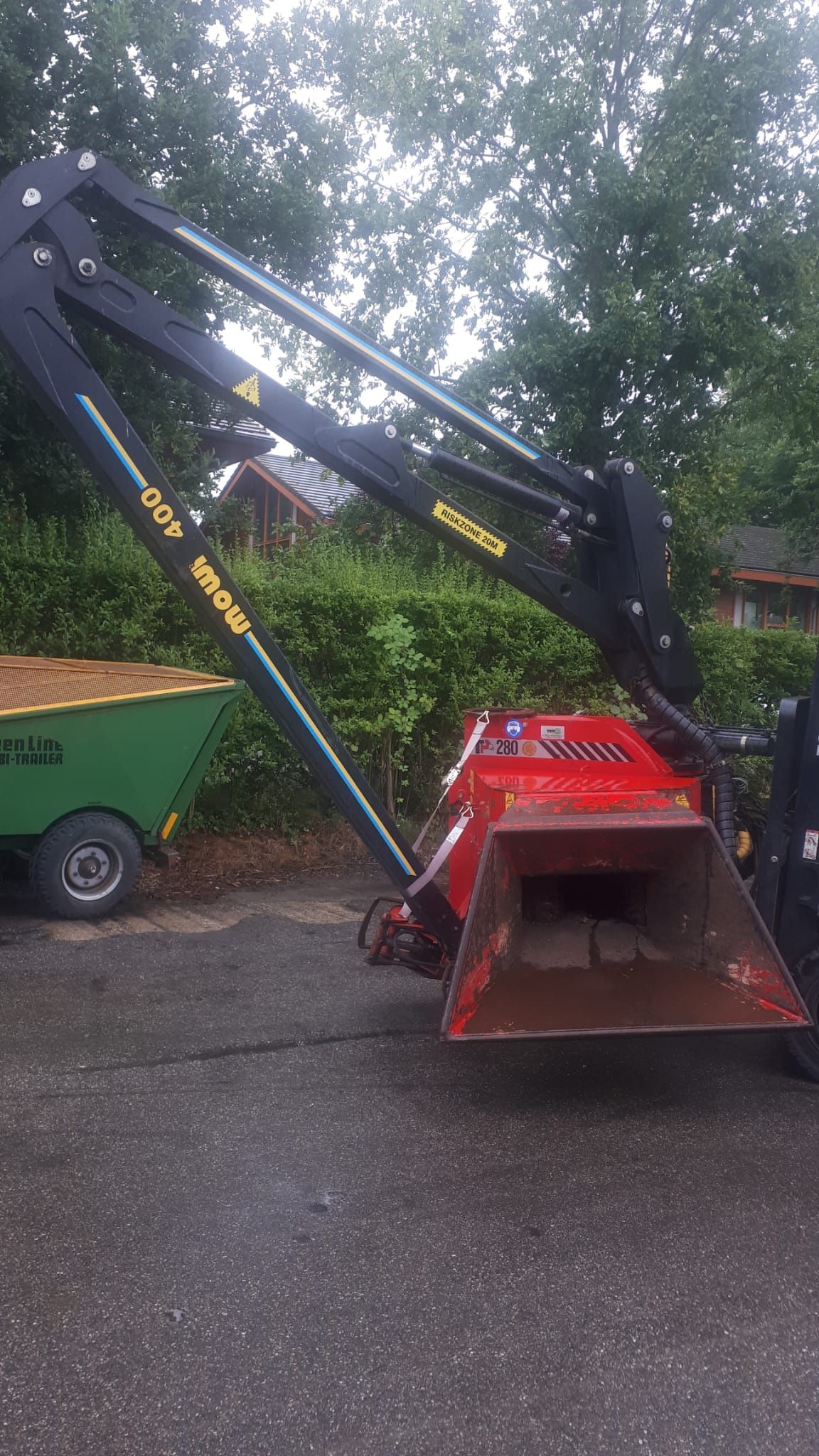 TP280 versnipperaar/hakselaar met kraan invoer