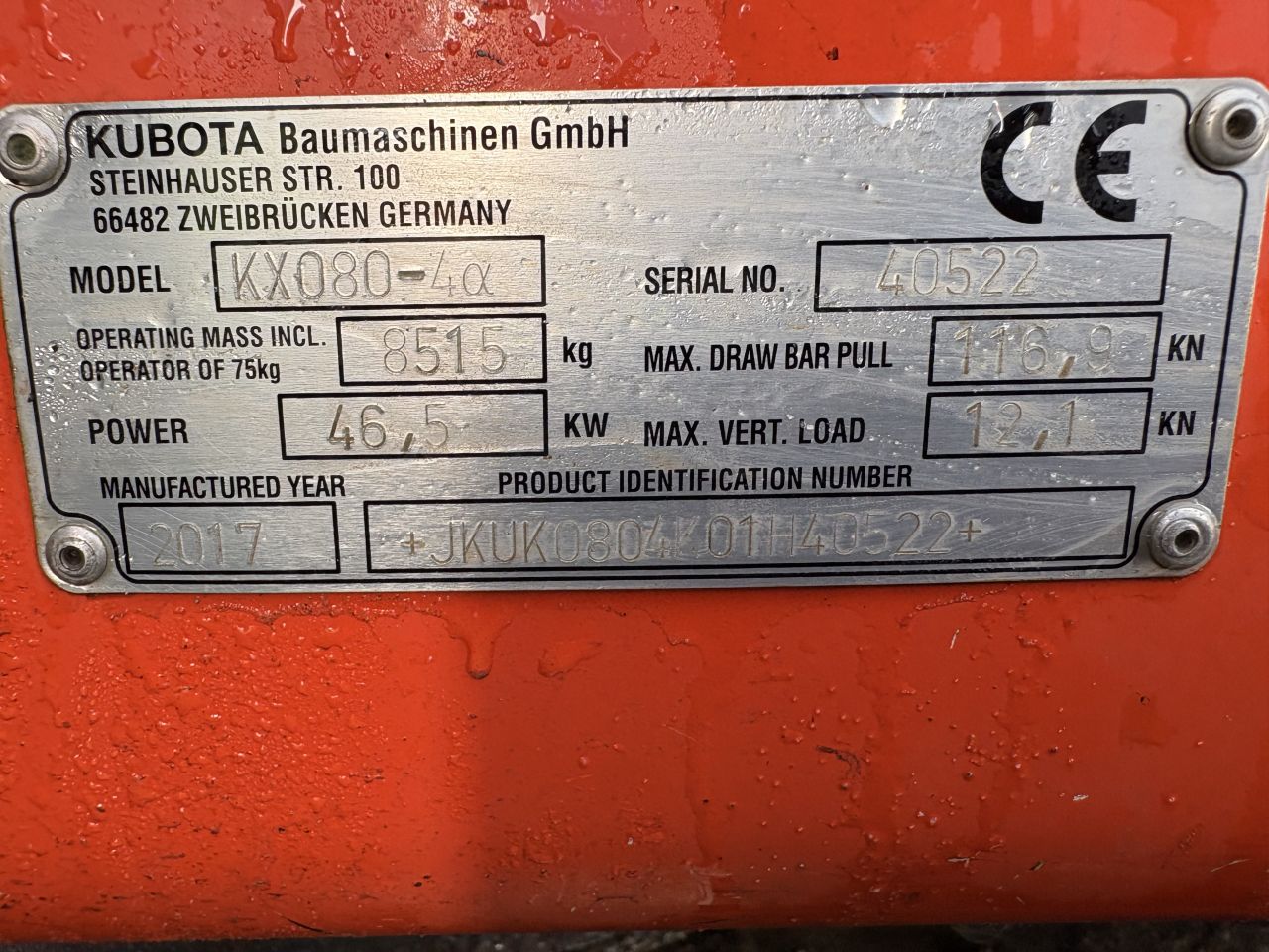 Kubota KX080-4a