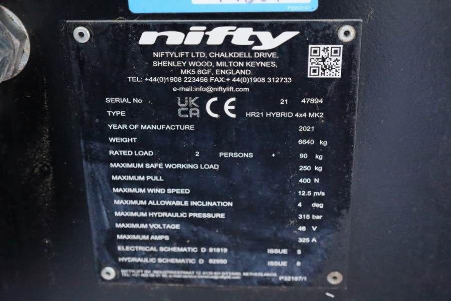 Niftylift HR21 HYBRIDE 4x4 MK2 Hybride, 4x4 Drive, 21m Worki