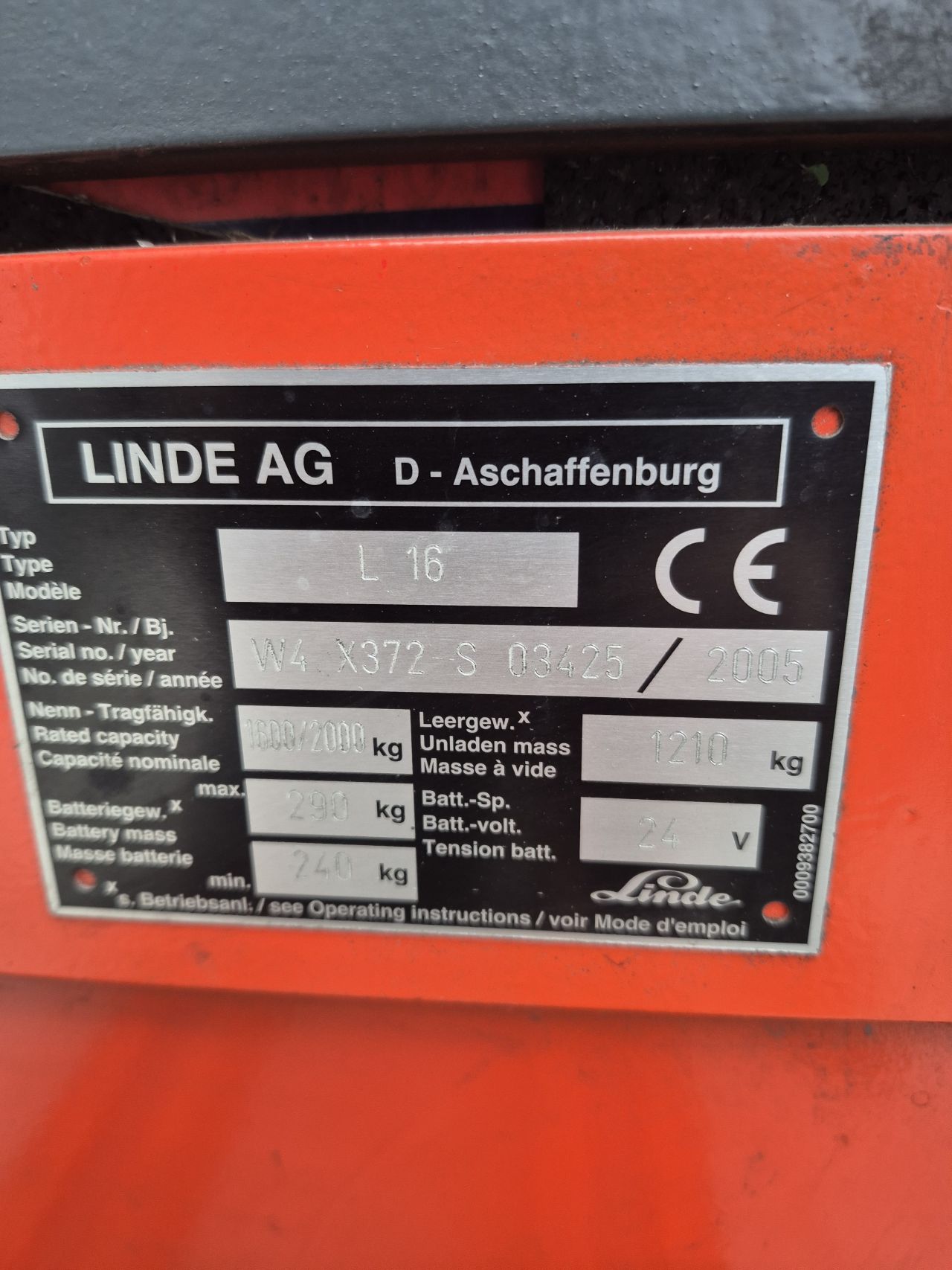 Linde L16 triplex freelift 4.350 mm Initiale heffing