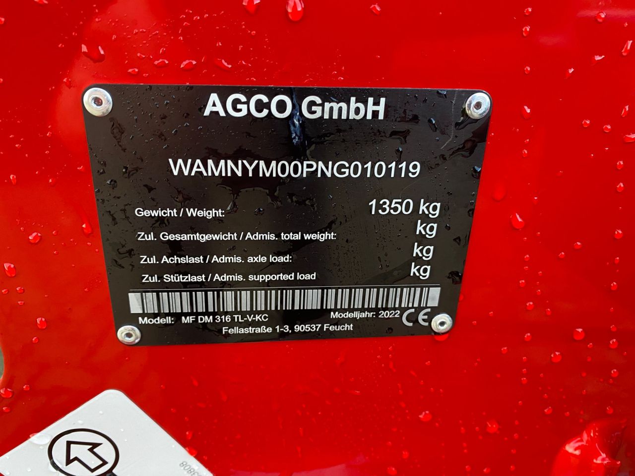 Massey Ferguson DM 316 TL-V-KC met kneuzer