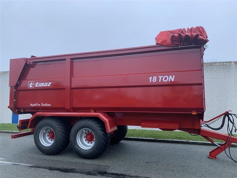 Tinaz 18 tons bagtipvogne med skydepresenning