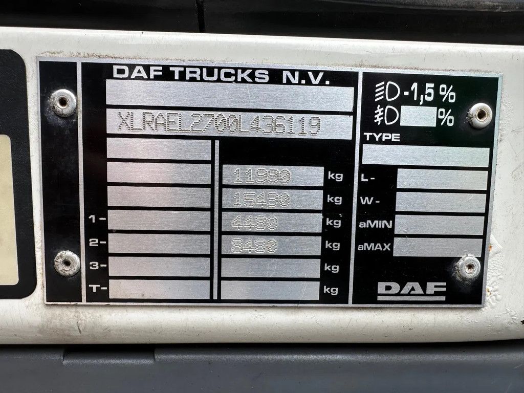DAF LF 250 / NL TRUCK / EURO6 / LENGTE BAK 950cm / 12T