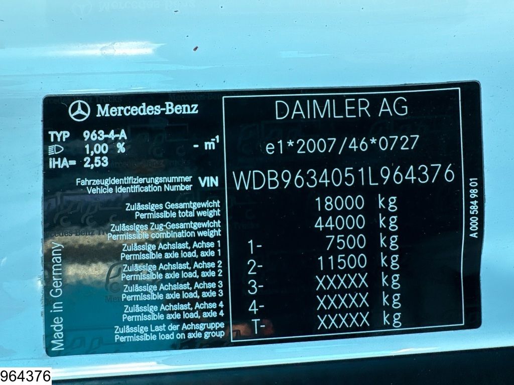 Mercedes Actros 1843 EURO 6, Hydrauliek, Retarder, LOHR