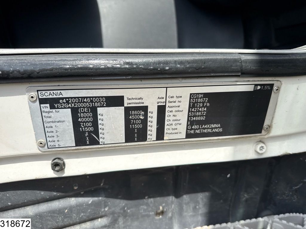 Scania R 480 EURO 6, Retarder, Hydraulic