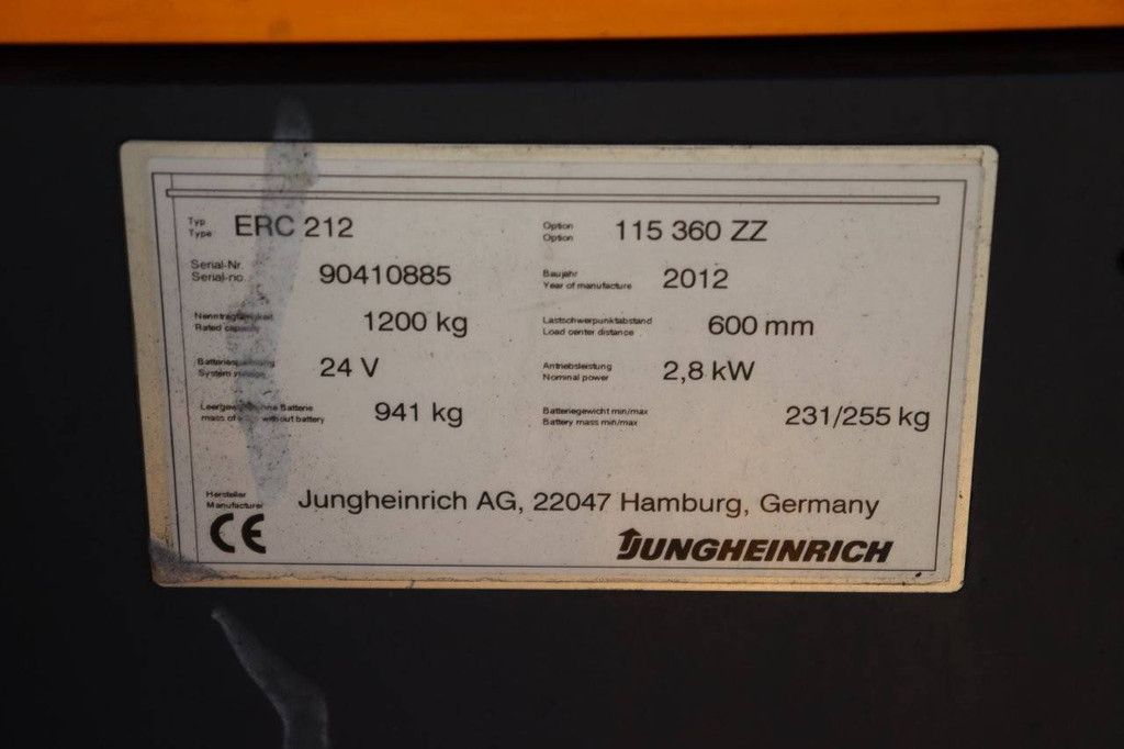 Stapelaar Jungheinrich ERC 212 Elektrisch 1200kg 3.6m 2012