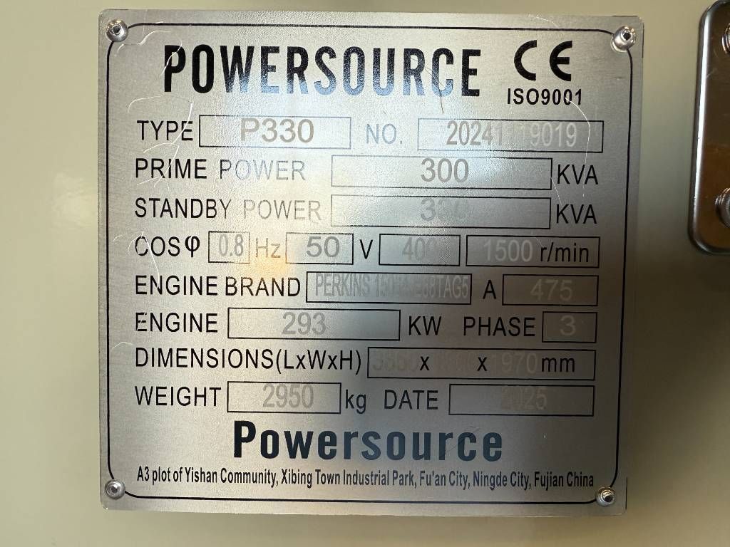 Perkins 1706A-E93TAG1 - 330 kVA Generator - DPX-19811