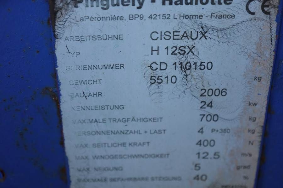 Haulotte H12SX Diesel, 4x4 Drive, 12m Working Height, 700kg