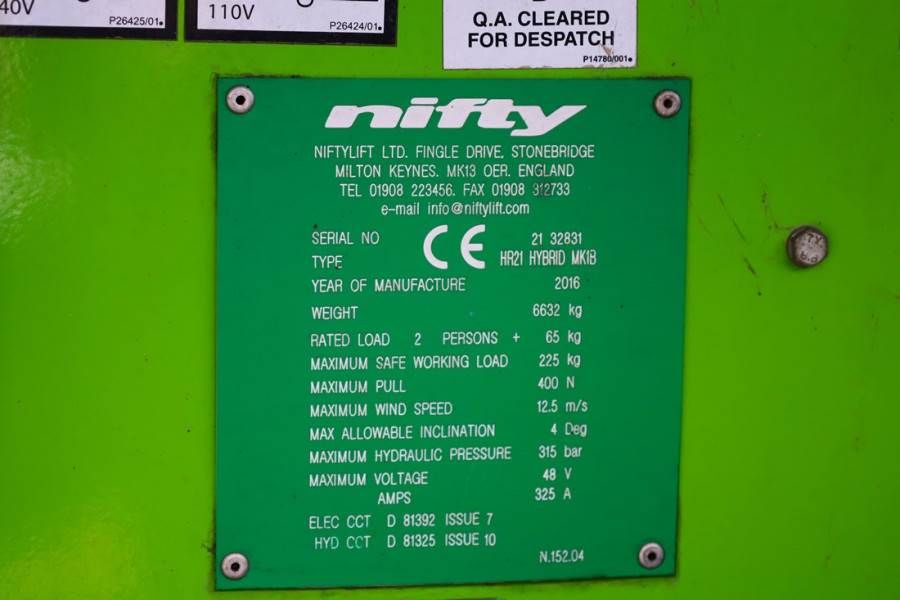 Niftylift HR21 HYBRID Hybrid, 4x4 Drive, 21m Working Height,