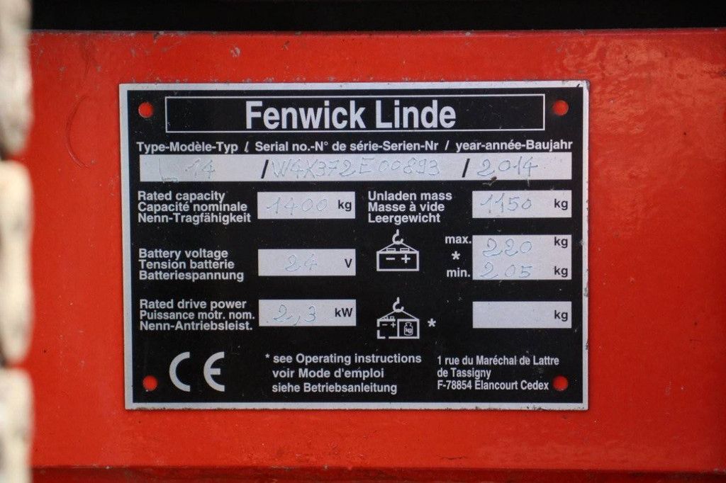 Hochhubwagen Fenwick-Linde L14 Elektro 1400kg 3,8m 2014