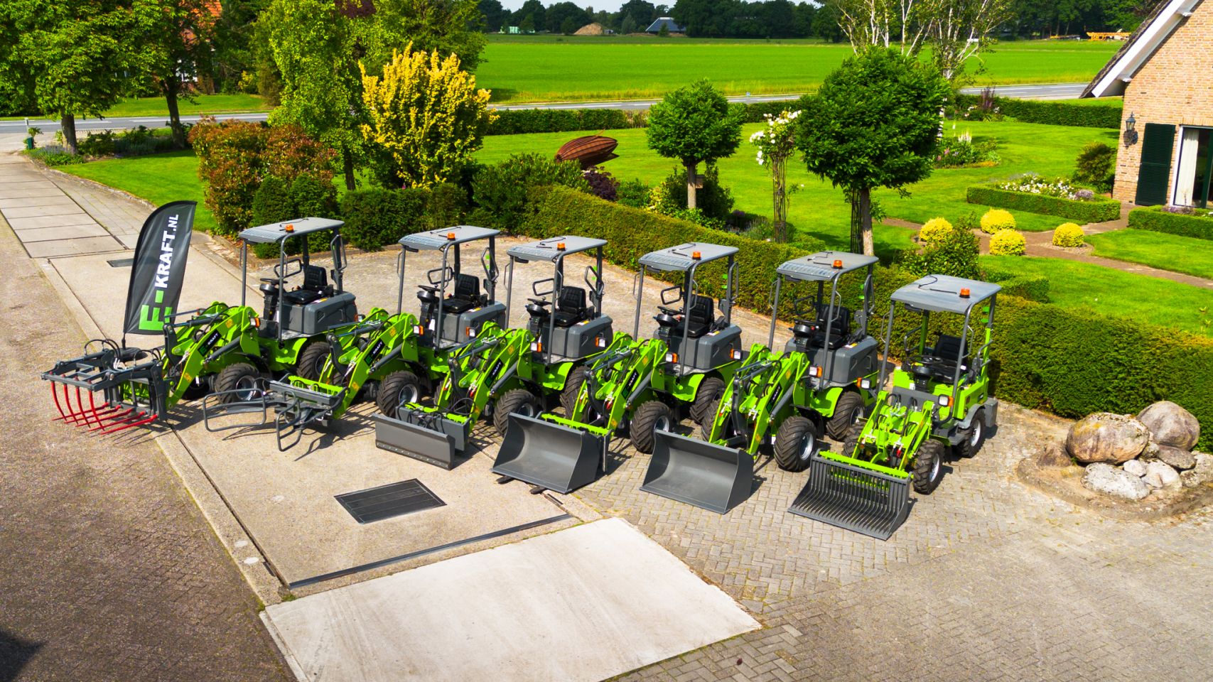 E-Kraft elektrische mini shovel wiellader weideman knikmops