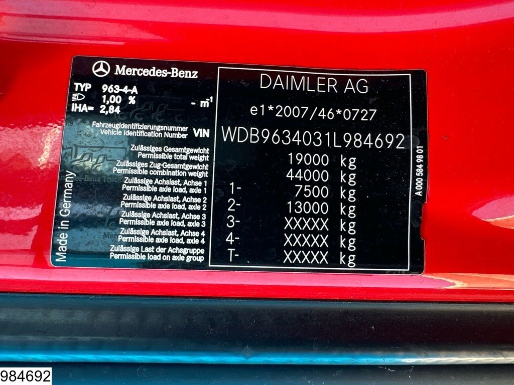 Mercedes Actros 1843 EURO 6, Retarder, Adr, Pto