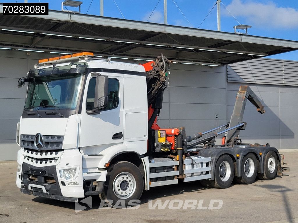 Mercedes Actros Actros 3245 8X4 Palfinger PK22002 EH Crane 17tons hooklift Big-Axle Lift+Lenkachse Navi Euro 6