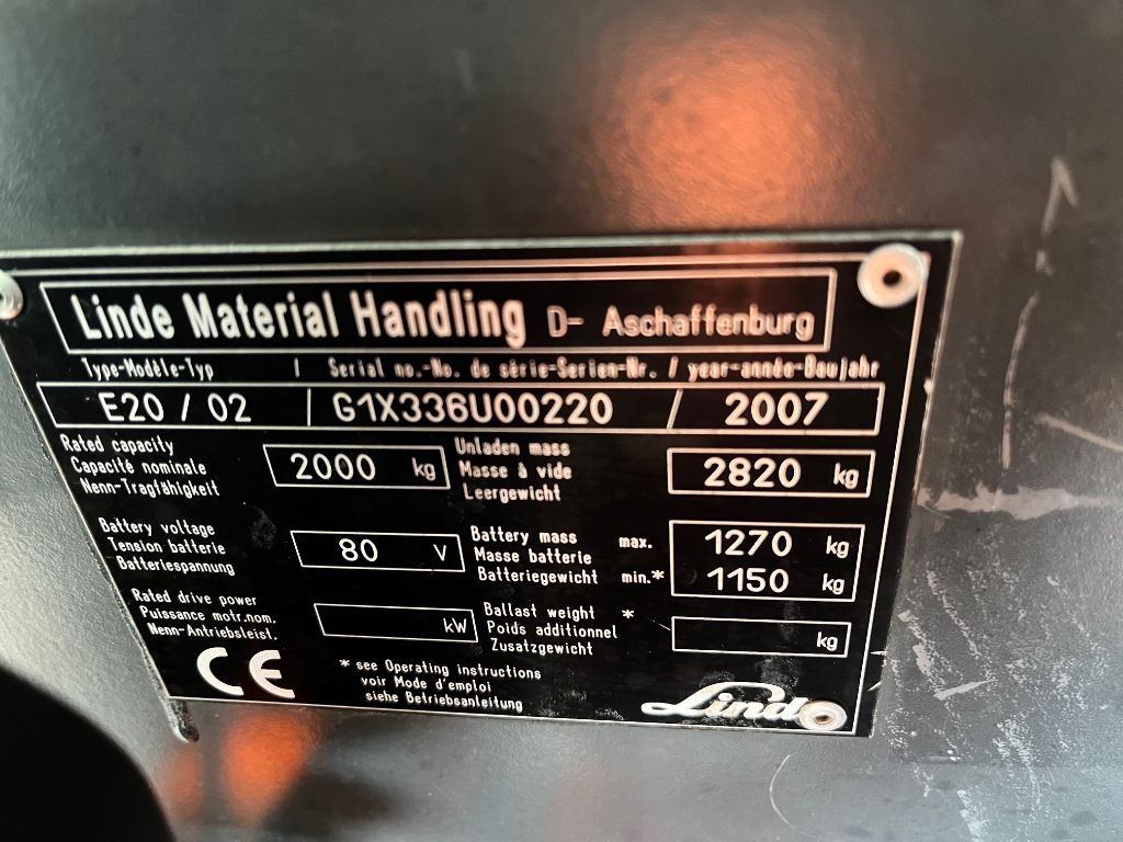 LINDE E20 elektrische heftruck