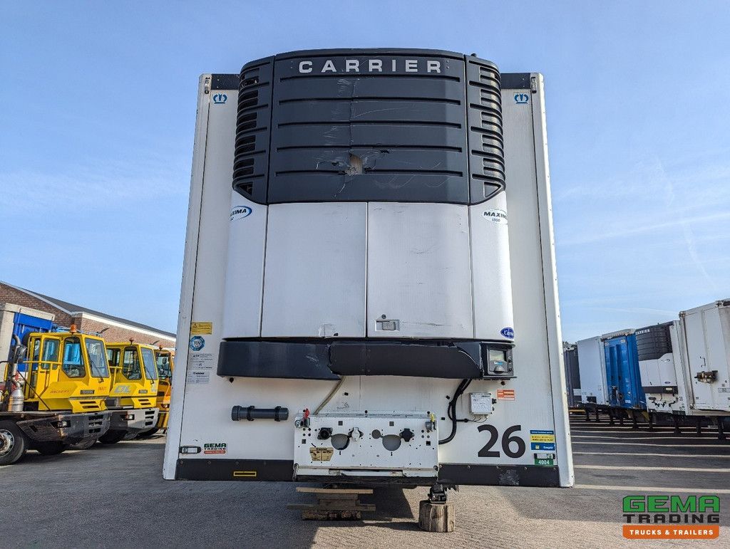 Krone SD 3-Axles SAF - Refrigerated Transport - Disc Brakes - Carrier Maxima 1300 - Pallet Boxes - Support Legs Are Bent