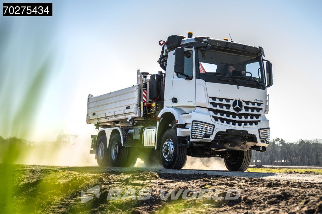 Mercedes Arocs 3348 6X6 Fassi F255A.2.24 xe-dynamic Kran Dreiseitenkipper Navi Euro 6