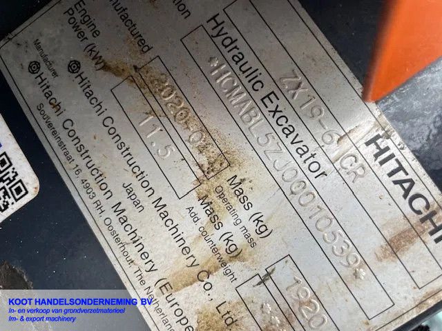 Hitachi ZX 19-6 CR 830 uur! Very Good