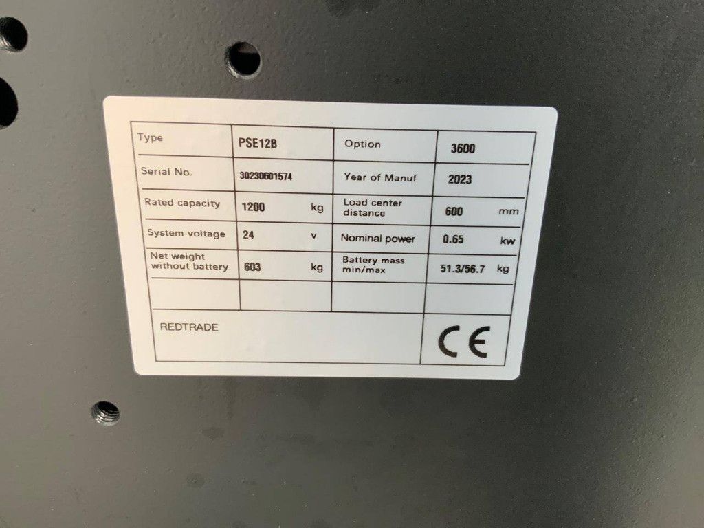Stapelaar Noblelift PSE12B36 Elektrisch 1200kg 3.6m 2024 Nieuw