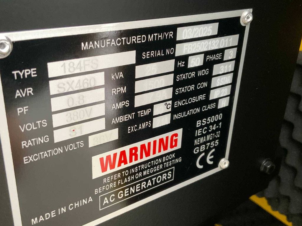 Generator RTE 7423 Diesel 2025 25 KVA 2025 New