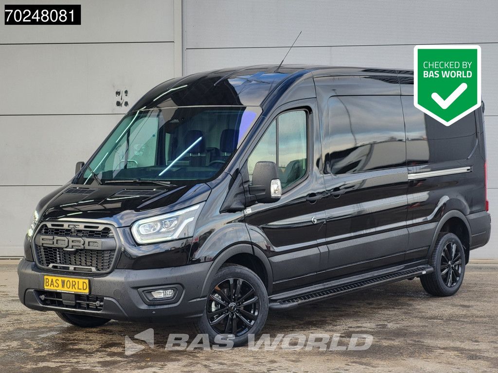 Ford Transit 165pk Automaat Black Edition 2025 model Dubbele schuifdeur L3H2 ACC 360camera Navi CarPlay Xenon Camera 11m3 Airco