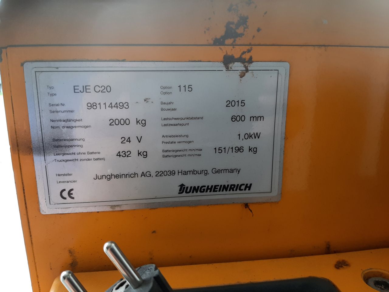 Jungheinrich EJE C20 elektrische palletheffer