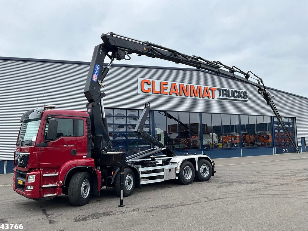 Man TGS 35.480 8x4H Euro 6 HMF 40 Tonmeter laadkraan + Fly-Jib
