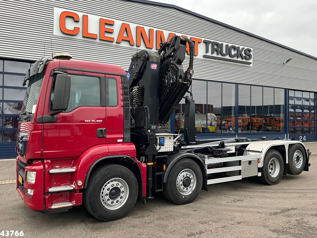 Man TGS 35.480 8x4H Euro 6 HMF 40 Tonmeter laadkraan + Fly-Jib