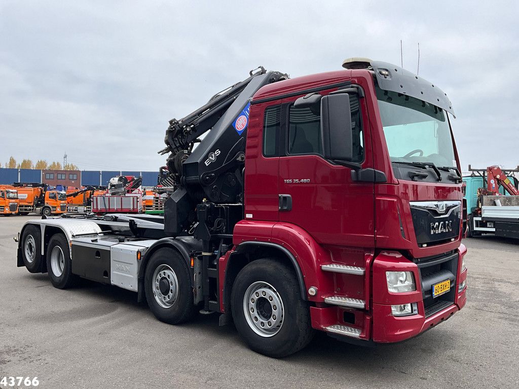 Man TGS 35.480 8x4H Euro 6 HMF 40 Tonmeter laadkraan + Fly-Jib