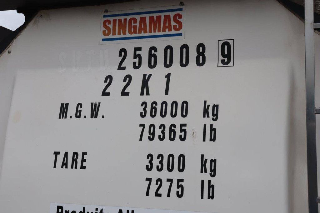 2015 SINGAMAS 20FT ISO-TANKCONTAINER LEBENSMITTELQUALITÄT