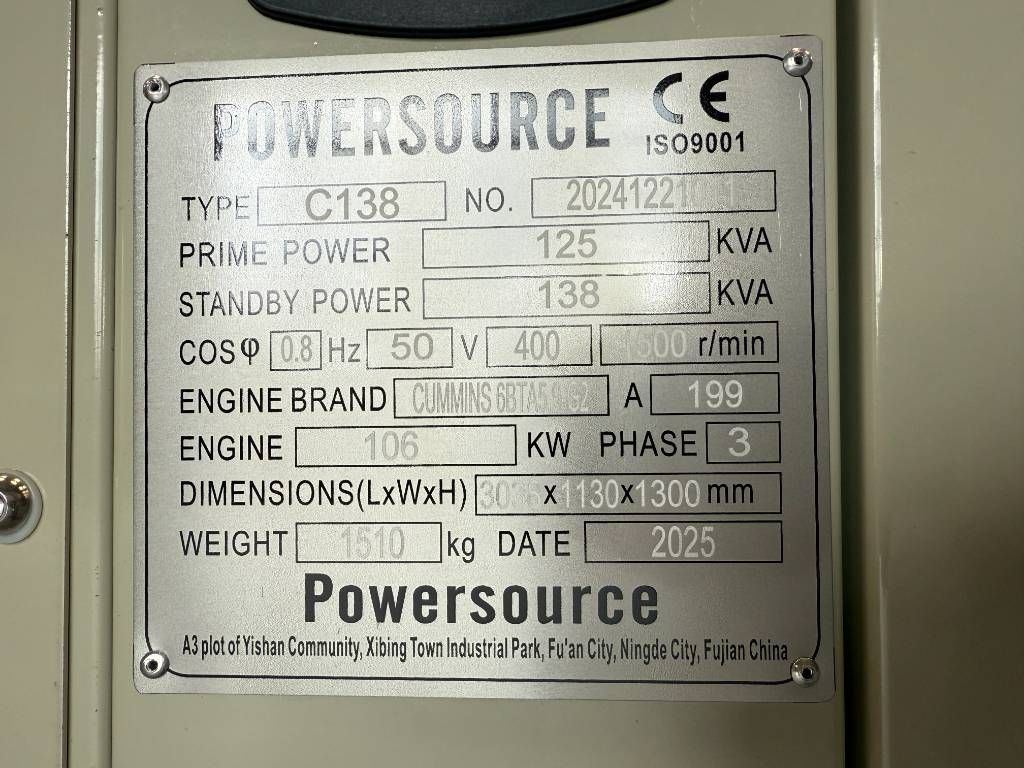 Cummins 6BTA5.9-G2 - 138 kVA Generator - DPX-19836