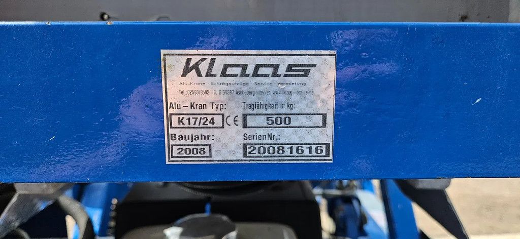 Liebherr KLAAS K17/24 aanhanger hijs kraan