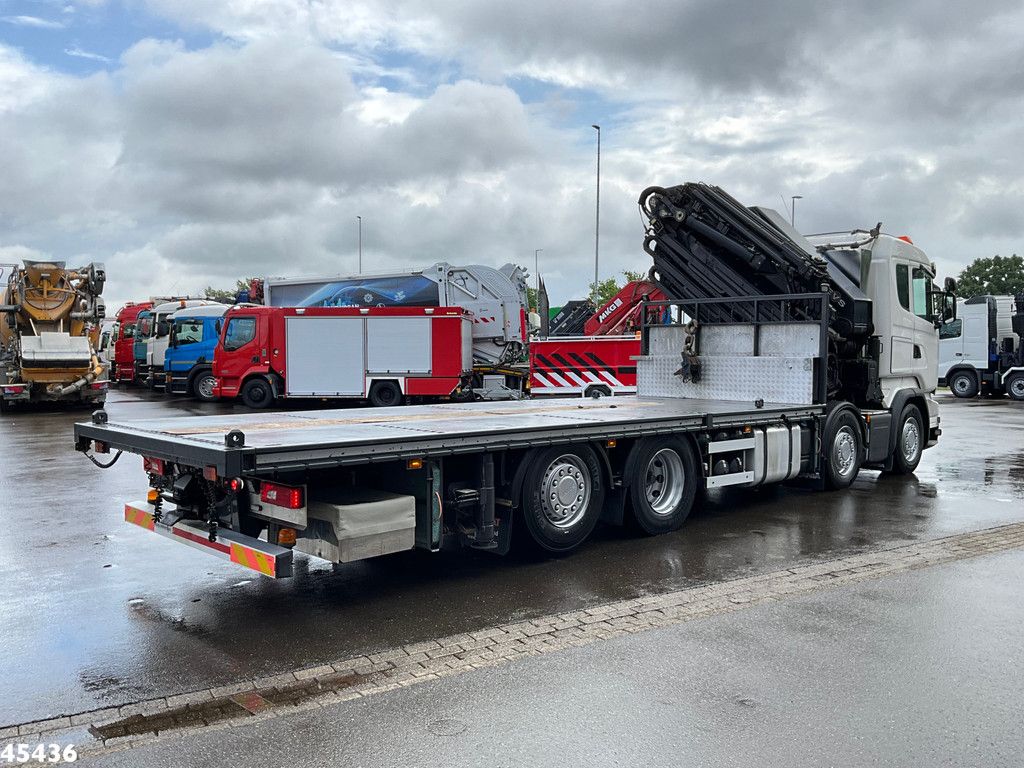 Scania R490 8x2 Euro 6 Retarder HMF 85 Tonmeter laadkraan + Fly-jib