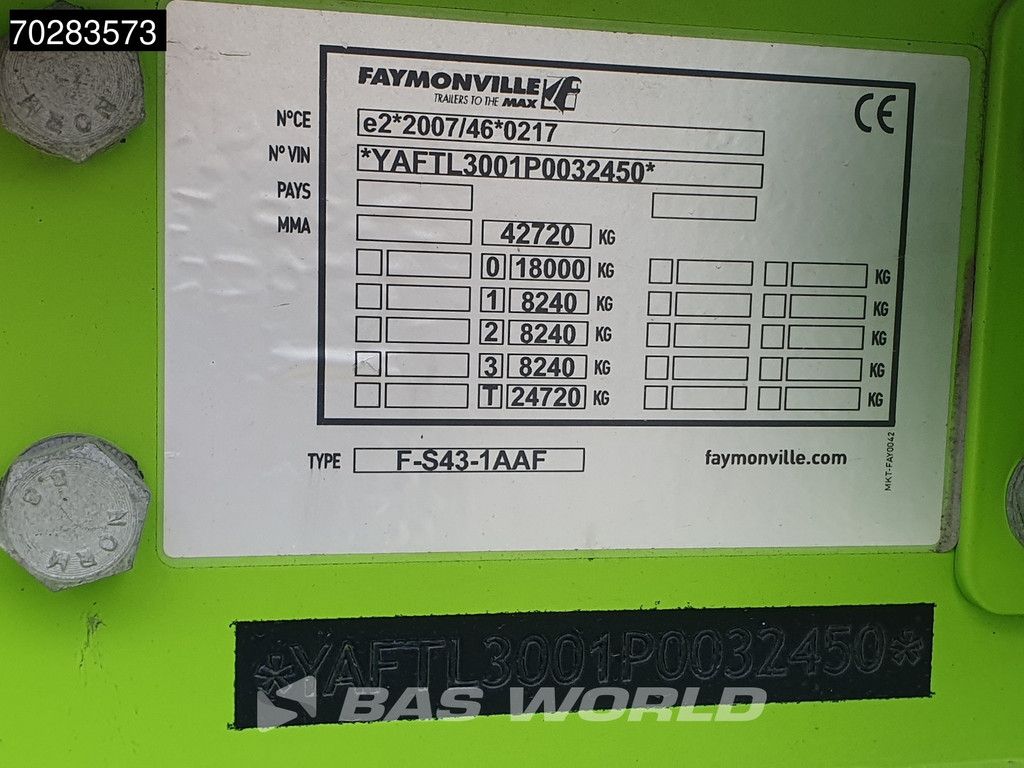 Faymonville F-S43-1AAF 3 Achsen Extendable Twistlocks 3x Hydraulic Steering Galvanised
