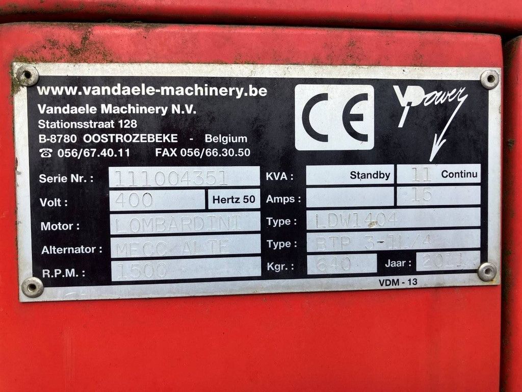 Generator Himoinsa HLW1-11 Diesel 2011 11kVA