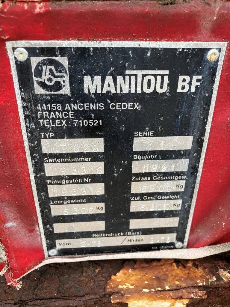 Verreiker Manitou MLT 626 Diesel 2600kg 5.8m 1991