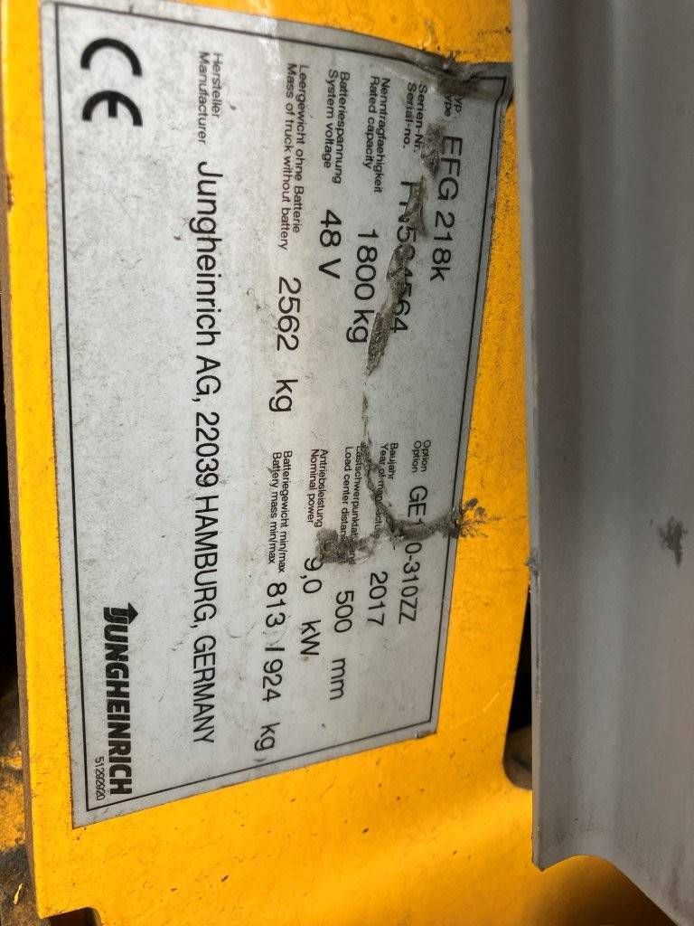 Heftruck Jungheinrich EFG128k Elektrisch 1800kg 3.1m 2017