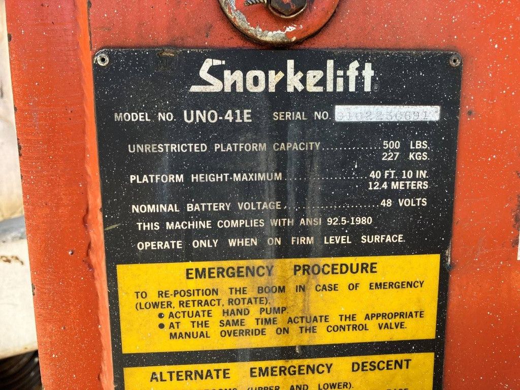 Knikarmhoogwerker Snorkel UNO-41E Elektrisch