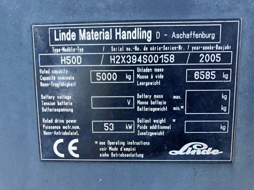 Gabelstapler Linde H50D Diesel 5000kg 2005