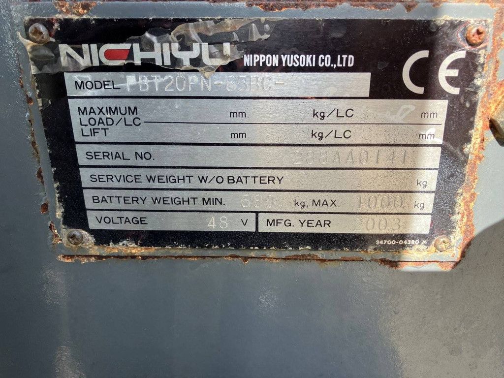 Heftruck Nichyu FBT20PN Elektrisch 2000kg 2003