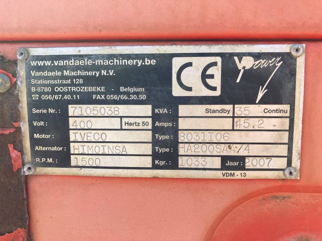 Generator Himoinsa HIW35 Diesel 2007